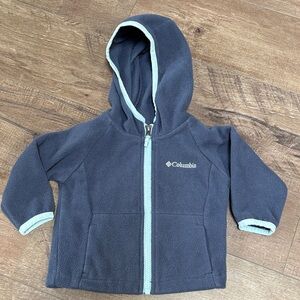 Columbia Kids' Dark Blue Fleece Hoodie with Light Blue Trim